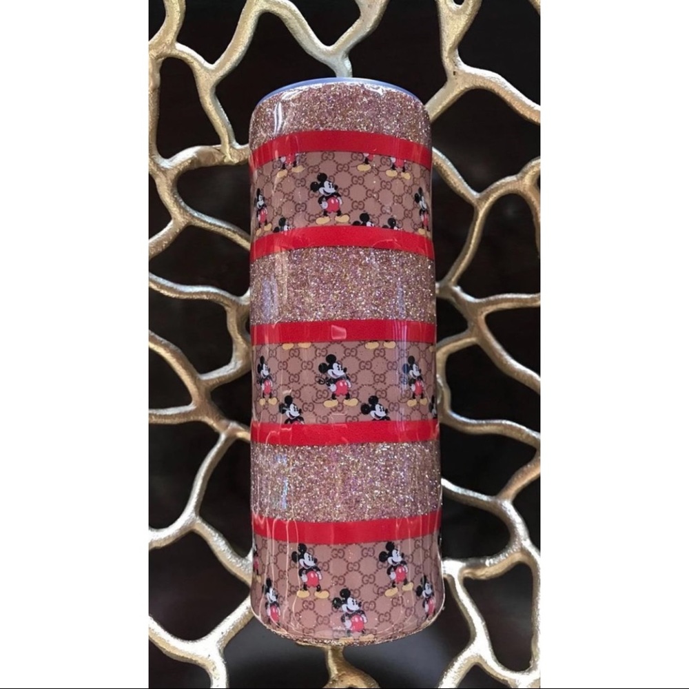 Designer Inspired 20oz stainless steel glitter tumbler